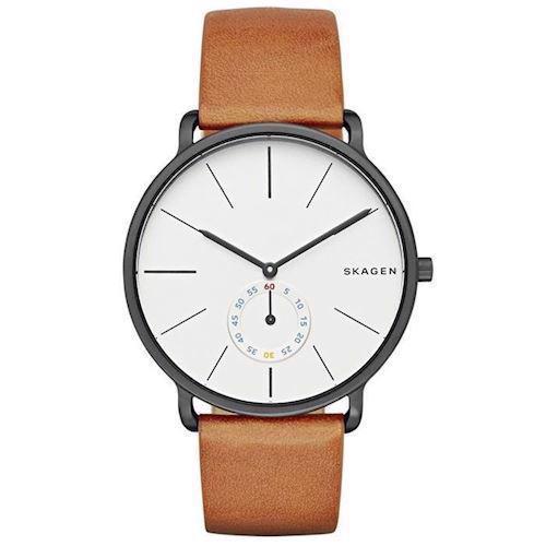 Image of Skagen Hagen IP sort stål quartz med tre visere dame ur, model SKW6216